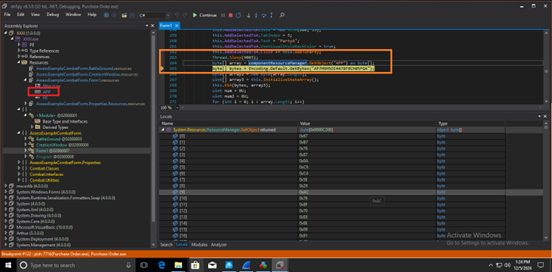 Formbook: le risorse del file EXE